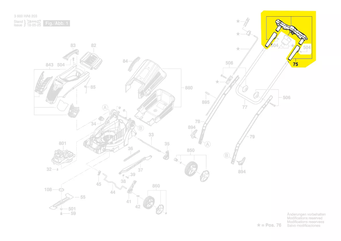 Guidon de commande réf. F 016 F04 517 Bosch
